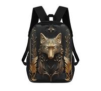 sinyumoney The Golden Wolf Ruler Mochila Escolar Infantil De 17 Pulgadas, Impresa En 3D, Estilo Casual, Para Niños, Ideal Para Viajes, Como Mochila Escolar O Para Llevar Libros.