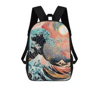 sinyumoney The Great Wave at Sunset Mochilas Infantiles Escolares Impresas En 3D, Mochilas Para Niños, Mochilas De Viaje Para Niños Y Niñas, Mochilas Escolares Para Niños 17inch