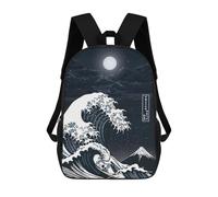 sinyumoney The Great Wave Night Japan Mochila Infantil, Mochila Escolar Infantil, Mochilas Escolares Impresas En 3D Para Niños Y Estudiantes Adolescentes 17inch
