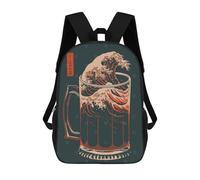 sinyumoney The Great Wave of Beer Mochilas Para Niños Mochila Escolar Mochila Escolar Impresa En 3D Para Niños Estudiantes De Primaria Y Secundaria 17inch