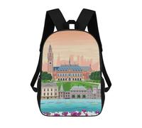 sinyumoney The Hague Travel Print Mochila Trabajo Negocios Colegio Escuela Para Campus Deportes Al Aire Libre Viajes 17inch