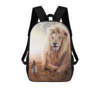 sinyumoney The Huge White Lion Mochila Escolar Grande Resistente Al Agua Para Portátil Para Niños/niñas/adolescentes 17inch