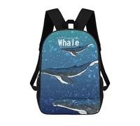 sinyumoney The Humpback Whales Mochila Escolar Infantil Impresa En 3D Para Niños, Mochilas De Viaje De Alta Capacidad, Bolsas Para Libros, Mochila Escolar Infantil 17inch