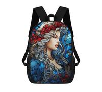 sinyumoney The Lady in Blue Mochila Escolar Ligera Para Aeropuerto, Estudiantes Universitarios, Mochila Para Adolescentes, Chicas, Chicos, Mujeres Y Hombres 17inch
