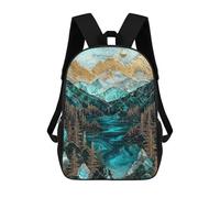 sinyumoney The Lakes Golden Secret Mochila Con Bolsillo Mochilas Impresas En 3D, Mochilas De Viaje, Mochilas Para Libros, Mochila Escolar Para Niños 17inch