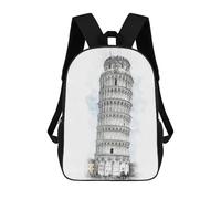 sinyumoney The Leaning Tower of Pisa Mochilas Para Niños Mochilas Escolares Mochila Escolar Para Niños Impresa En 3D Mochilas De Viaje De Moda Para Niños De Primaria Y Secundaria 17inch