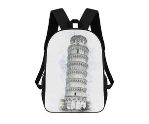 sinyumoney The Leaning Tower of Pisa Mochilas Para Niños Mochilas Escolares Mochila Escolar Para Niños Impresa En 3D Mochilas De Viaje De Moda Para Niños De Primaria Y Secundaria 17inch