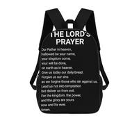 sinyumoney THE LORDS PRAYER BLACK Mochila Infantil De Moda Divertida Mochila Escolar Para Niños Y Adolescentes Con Impresión 3D Para Niños 17inch
