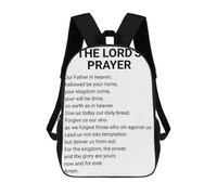 sinyumoney THE LORDS PRAYER WHITE Mochila Infantil, Mochila Escolar Impresa En 3D, Mochila Para Niños Y Niñas, Mochila Escolar Ajustable Para La Escuela Primaria 17inch