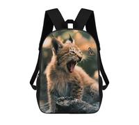 sinyumoney The Lynx Cub And Butterfly Mochilas Mochilas Infantiles Mochila Escolar Mochila Escolar Infantil Impresa En 3D Mochilas De Viaje De Moda Para Niños De Primaria Y Secundaria 17inch