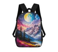 sinyumoney The Moon And The Mountains Mochila Infantil, Mochila Escolar De Gran Capacidad Para Estudiantes, Mochila Para Libros, Mochila Para Niños, Niñas, Adultos Y Adolescentes 17inch