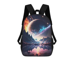 sinyumoney The New Saturn Landscape Mochila Escolar Grande, Ligera E Informal: Perfecta Para Viajes, Trabajo Y Uso Diario 17inch