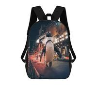 sinyumoney The New York City Penguin Mochilas Para Niños Y Estudiantes, Mochilas Escolares Impresas En 3D, Mochilas Para Estudiantes De Primaria Y Secundaria Para Niños Y Niñas 17inch