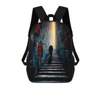 sinyumoney The One Who Ascends in Silence - Solitary Figure in The Corridor of Light Mochila Escolar Para Niñas Y Niños, Mochilas De Gran Capacidad, Mochilas Ligeras Para Niños Y Estudiantes 17inch