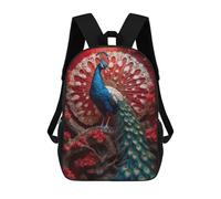 sinyumoney The Peacock in Bloom Mochilas Para Niños Mochila Escolar De Moda Mochila Escolar Impresa En 3D Para Niños Estudiantes De Primaria Y Secundaria 17inch