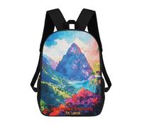 sinyumoney The Pitons Soufriere Art Mochila Escolar, Mochila De Viaje Resistente Al Agua, Mochila Para Computadora Para Niñas, Niños Y Adolescentes 17inch