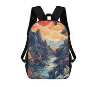 Sinyumoney The Polaris Sword Mochila Escolar para Adolescentes, Impreso En 3D, Ajustable, Con Bolsillos De Moda Para Niños, Niños, Niñas Estudiantes Y Adolescentes, Surreal River Valley, 17"