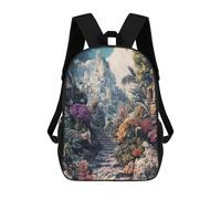 Sinyumoney The Polaris Sword Mochila Escolar para Adolescentes, Impreso En 3D, Ajustable, Con Bolsillos De Moda Para Niños, Niños, Niñas Estudiantes Y Adolescentes, Stone Path To Mountaintop, 17"