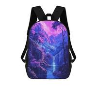Sinyumoney The Polaris Sword Mochila Escolar para Adolescentes, Impreso En 3D, Ajustable, Con Bolsillos De Moda Para Niños, Niños, Niñas Estudiantes Y Adolescentes, Surreal Morado Waterfall, 17"