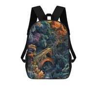 Sinyumoney The Polaris Sword Mochila Escolar para Adolescentes, Impreso En 3D, Ajustable, Con Bolsillos De Moda Para Niños, Niños, Niñas Estudiantes Y Adolescentes, Puente de piedra, 17"