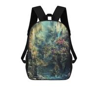 Sinyumoney The Polaris Sword Mochila Escolar para Adolescentes, Impreso En 3D, Ajustable, Con Bolsillos De Moda Para Niños, Niños, Niñas Estudiantes Y Adolescentes, Enchanted Garden Path, 17"