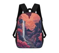 Sinyumoney The Polaris Sword Mochila Escolar para Adolescentes, Impreso En 3D, Ajustable, Con Bolsillos De Moda Para Niños, Niños, Niñas Estudiantes Y Adolescentes, Cascada Ruin Valley, 17"