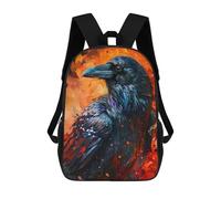 sinyumoney The Raven In Flames Mochila Infantil Escolar Para Niños Con Estampado 3D De Dibujos Animados, Mochila Escolar Para Estudiantes, Mochila Para Portátil Para Niños Y Niñas 17inch