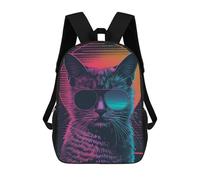 sinyumoney The Retrowave Cat Mochilas Para Niños Mochila Escolar Mochila Escolar Impresa En 3D Para Niños Estudiantes De Primaria Y Secundaria 17inch