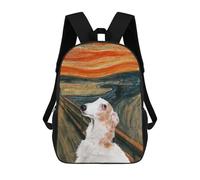 sinyumoney The Scream Borzoi Mochila Escolar Infantil Impresa En 3D 17inch Mochilas De Moda Para Niños De Primaria Y Secundaria