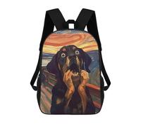 sinyumoney The Scream of Dog Mochilas Escolares Impresas En 3D, Mochila Escolar Informal Para Niños, Mochila Escolar De Moda Para Estudiantes De Secundaria 17inch