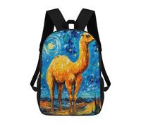 sinyumoney The Starry Night Camel Mochila Escolar Grande Resistente Al Agua Para Portátil Para Niños/niñas/adolescentes 17inch