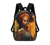 sinyumoney The Starry Night Duck - Mochilas escolares de secundaria, mochila informal para camping, aventuras al aire libre y viajes diarios, Mujer africana pintada, 17"