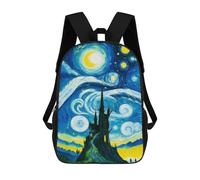 sinyumoney The Starry Night Painting Mochila Escolar Infantil Impresa En 3D Para Niños, Mochila De Viaje De Alta Capacidad, Bolsas Para Libros, Mochila Escolar Infantil 17inch