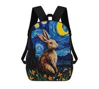 sinyumoney The Starry Night Rabbit Mochila Escolar Secundaria Informal Para Viajes, Bolsos Escolares Para Adolescentes, Chicas, Chicos, Mujeres Y Hombres 17inch