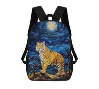 sinyumoney The Starry Night Tiger Mochila Escolar Resistente Al Agua, Mochila De Viaje, Bolsa Para Computadora Para La Escuela/trabajo/viajes 17inch