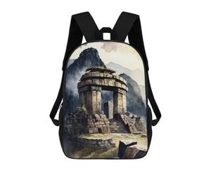 sinyumoney The Temple of The Sun Peru Mochilas Para Niños Mochila Escolar Mochila Escolar Impresa En 3D Para Niños Estudiantes De Primaria Y Secundaria 17inch