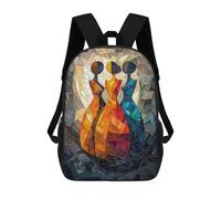 sinyumoney The Three Graces Stained Glass Mosaic Artwork Mochila Escolar Infantil Impresa En 3D Para Niños, Mochilas De Viaje, Bolsas Para Libros Para Niños Estudiantes De Primaria 17inch