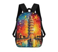 sinyumoney The Tower of Pisa Mochila Infantil De 17 Pulgadas, Mochila Escolar Con Estampado 3D De Dibujos Animados Para Niños Y Adolescentes.
