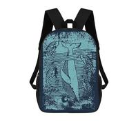 sinyumoney The Whale And The Waves Mochila Escolar, Mochila Infantil Para Niños Y Adolescentes, Regalos, Mochilas De Día Con Impresión 3D, Mochila Escolar, Mochila Para Libros 17inch