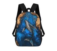 sinyumoney The Whales Song Resin Art Mochila Escolar Infantil Impresa En 3D, Mochila Informal De Moda Para Niños, Mochila De Viaje De Alta Capacidad Para Libros Para Niños 17inch