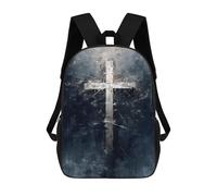 sinyumoney The White Cross Mochila Escolar Grande, Ligera E Informal Para Niñas, Niños Y Adolescentes 17inch
