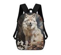 sinyumoney The White Wolf Mochila Escolar, Mochila De Viaje Resistente Al Agua, Mochila Para Computadora Para Niñas, Niños Y Adolescentes 17inch