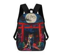 sinyumoney The Wolf Sits in Front of Mochila Escolar Impresa En 3D Mochilas Informales Para Niños Mochila Escolar Impresa En 3D Para Niños De Primaria Y Secundaria 17inch