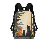 sinyumoney Three Cats Looking Out Window Mochila Escolar Para Niñas 17inch Mochila Informal Ligera Para Niños Y Niñas, Ideal Para Estudiantes De Secundaria
