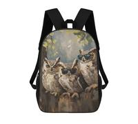 sinyumoney Three Cool Sunglasses Owls Mochila Escolar Grande Resistente Al Agua Para Portátil Para La Escuela/trabajo/viajes 17inch