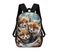 sinyumoney Three Fox Cubs in Winter Forest Mochila Escolar Para Secundaria Y Preparatoria. Mochila Informal Para Hombres, Mujeres Y Adolescentes. 17inch