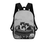 sinyumoney Three Kittens in A Lily Pad Mochila De Negocios Resistente Para Portátil Para Hombres, Mujeres Y Adolescentes 17inch