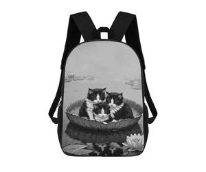 sinyumoney Three Kittens in A Lily Pad Mochila De Negocios Resistente Para Portátil Para Hombres, Mujeres Y Adolescentes 17inch