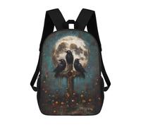 sinyumoney Three Ravens on Cross with Moon Mochila Escolar Infantil Impresa En 3D Para Niños, Mochilas De Viaje, Bolsas Para Libros Para Niños Estudiantes De Primaria 17inch