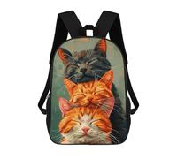 sinyumoney Three Sleeping Cats Mochilas Para Niños Mochila Escolar De Moda Mochila Escolar Impresa En 3D Para Niños Estudiantes De Primaria Y Secundaria 17inch
